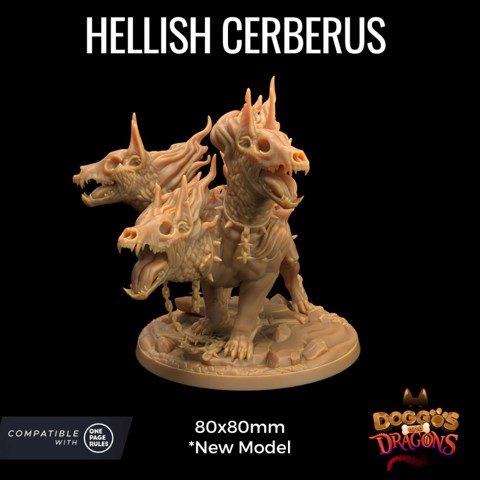 Image of Hellish Cerberus | PRESUPPORTED | Doggos and Dragons