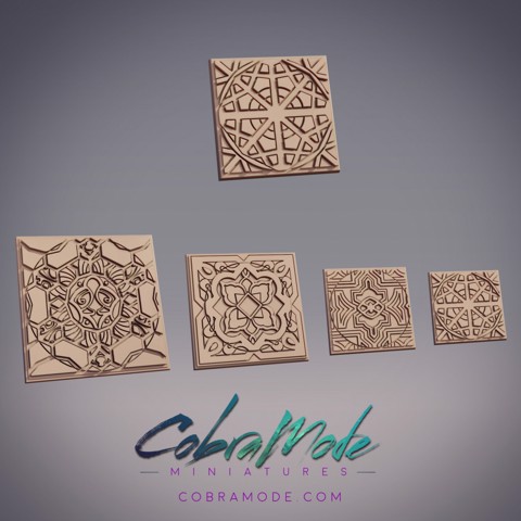 Image of Ornate Emblem Square Base Pack (4pcs)