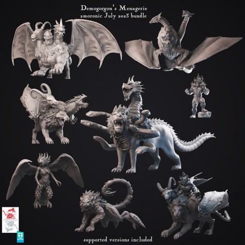 Image of Demogorgon's Menagerie - Manticore, Chimera, Harpy, Thessalmera bundle 31