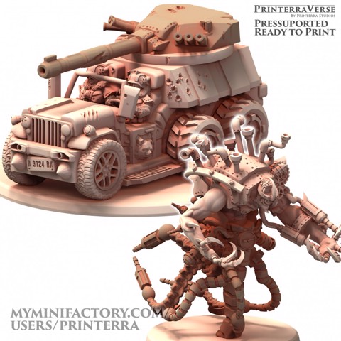 Image of 018 Ogress Assault Jeep Car Tank and Homunculus Grotesque Fleshsculpter Magnum Opus Talon Abomination