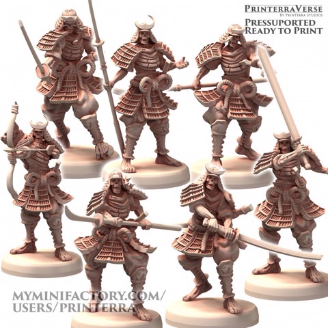 Image of 003 Undead Japanese Samurai Zombie Army Pack with Different Weapons