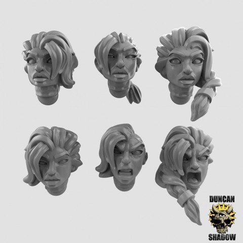 Image of Female Halfling Heads (Pre Supported)