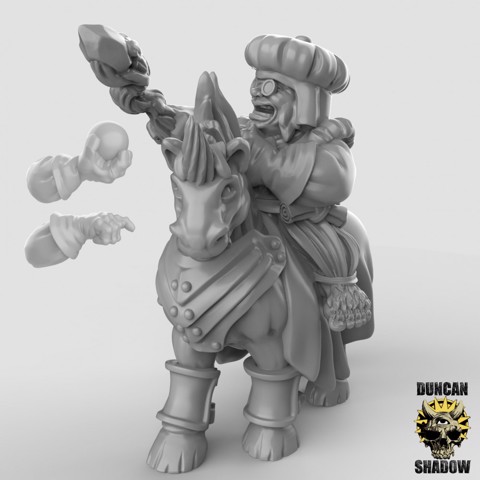 Image of Halfling Mage on Unicorn (Pre Supported)