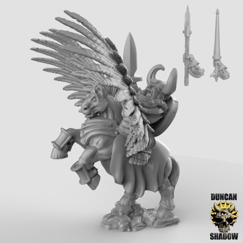Image of Halfling Champion on Pegasus (Pre Supported)