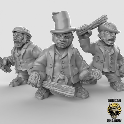 Image of Halfling Rabble With Clubs (Pre Supported)
