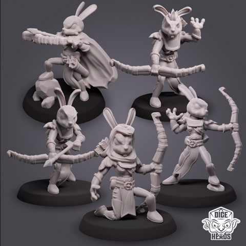 Image of Rabbit Rangers (25mm 5x variants) (pre-supported included)