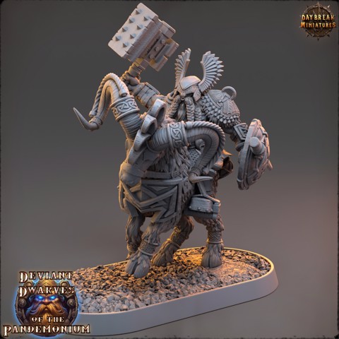 Image of Trazdak Darkbane on Fire Goat - Deviant Dwarves of the Pandemonium