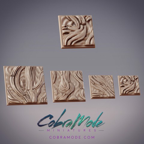 Image of Wood Texture Square Base Pack (4pcs)
