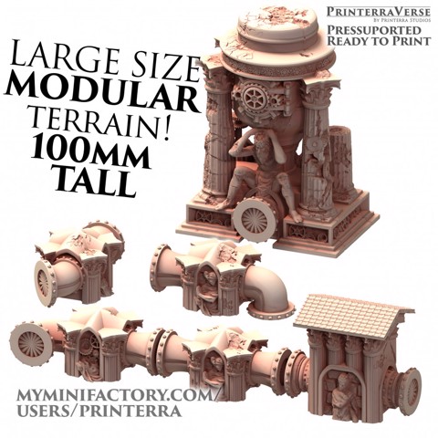 Image of 027 Modular Romanus Mechanical Temple Ruins Scatter Terrain Battlefield Expansion Set