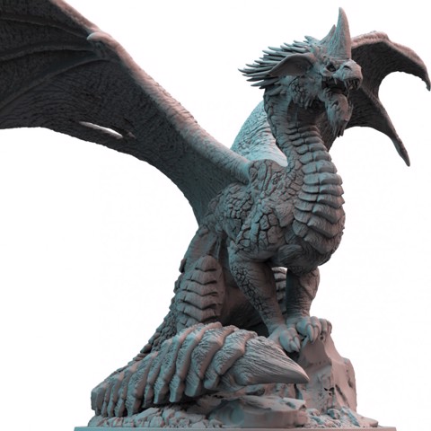 Image of Ancient Blue Dragon (pre-supported)