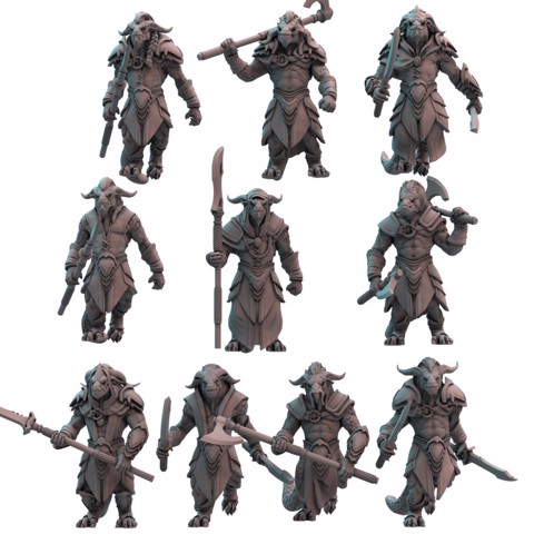 Image of Dragonfolk Warriors (pre-supported)
