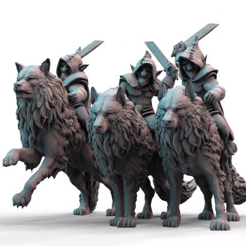 Image of Goblin Wolf Riders (pre-supported)