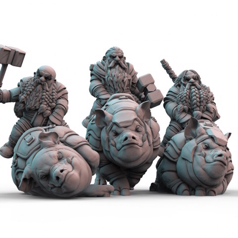 Image of Dwarf Hog Riders (pre-supported)