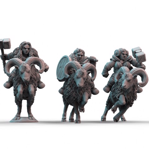 Image of Dwarf Ram Riders (pre-supported)