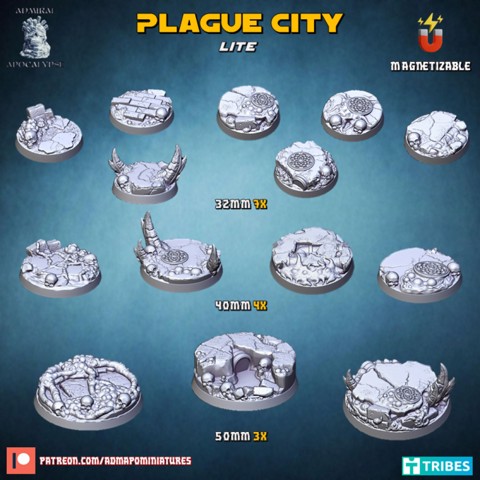 Image of Plague City Bases Lite (Pre-supported)
