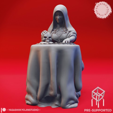 Image of Vadoma - Fortune Teller - Seated - Tabletop Miniatures (Pre-Supported)