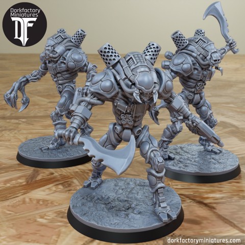 Image of Grotesque Cyborg Slaughterbots | dark evil space pain elf of elves