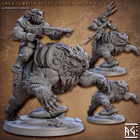 Image of Greatgoblin Nightmauler Rider - D (Bronzeclad Greatgoblin)