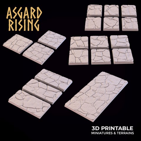 Image of Stone Floor - Set of Square & Rectangle Bases /Pre-supported/