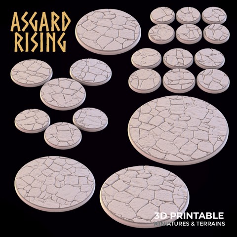 Image of Stone Floor - Set of Round Bases /Pre-supported/