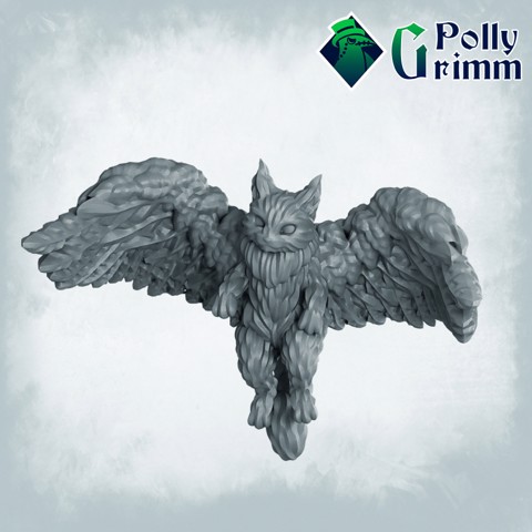Image of Fantasy miniatures for tabletop games. Tressym, small winged cat