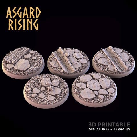Image of Village - 5x 25/28/30/32mm Round Base /Pre-supported/