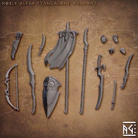 Image of Standalone Weapons and Hands (Noble Alfar)
