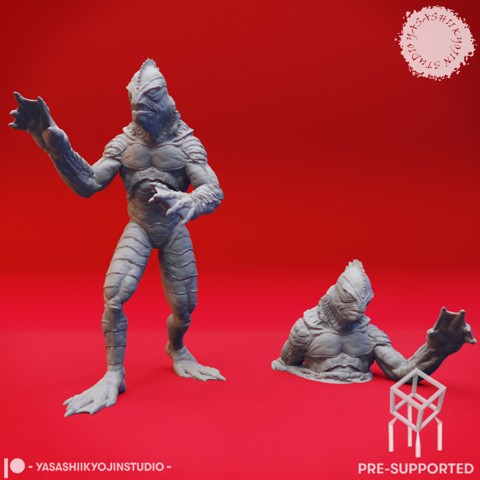 Image of Gill-man Pair - Tabletop Miniature (Pre-Supported)