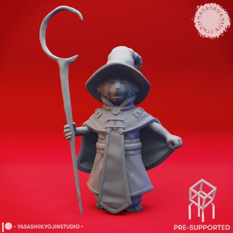 Image of Tabaxi Wizard - Tabletop Miniature (Pre-Supported)
