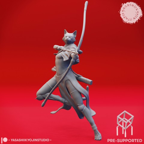 Image of Tabaxi Ranger - Tabletop Miniature (Pre-Supported)