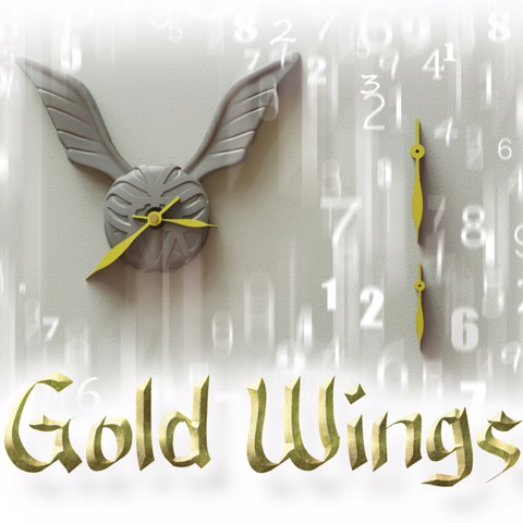 Image of Gold wings clock