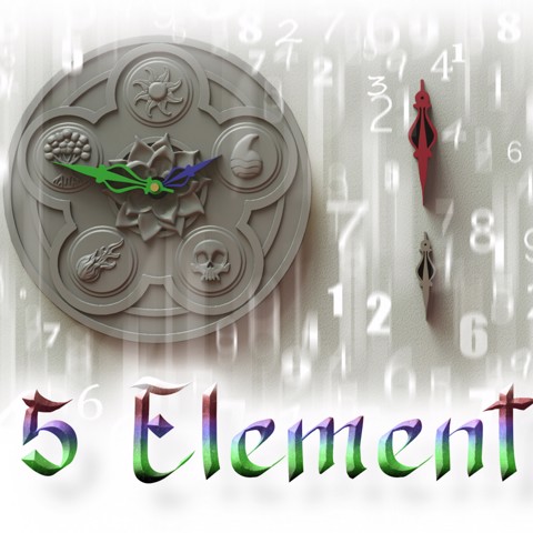 Image of 5 elements clock