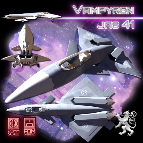 Image of 28mm JAS 41 Vampyren Stealth Fighter