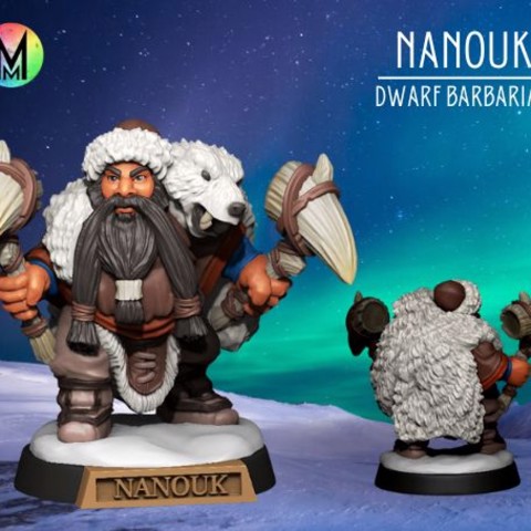 Image of Dwarf Fighter - Nanouk the Dwarven Fighter ( Dwarf with two axes )