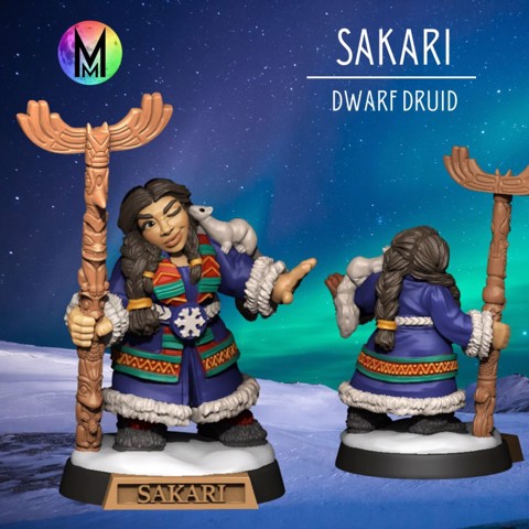 Image of Dwarf Druid - Sakari the Dwarven Druid ( Inuit themed Dwarf Druid)