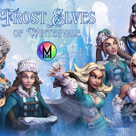 Image of Female Frost Elves of Wintervale (High elf set themed as frost elves)