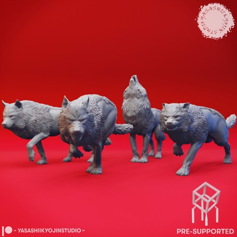 Image of Wolf Pack - Tabletop Miniatures (Pre-Supported)