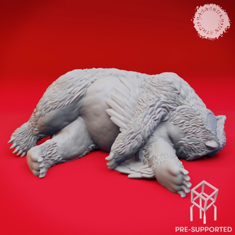 Image of Defeated Owlbear - Book of Beast - Tabletop Miniature (Pre-Supported)