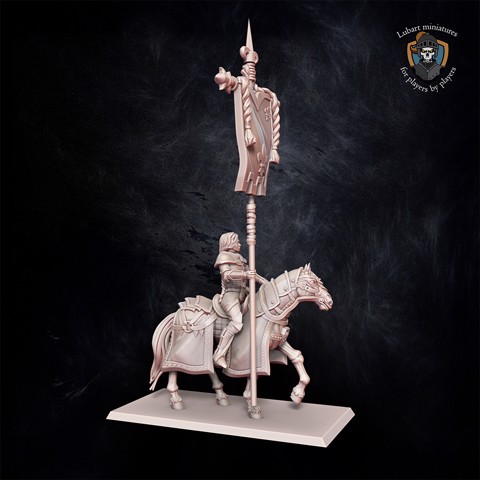 Image of Kingdom of Equitaine Battle standard bearer on horse