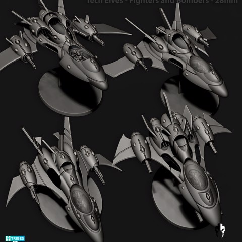 Image of Tech Elves - Jet Fighters and Bombers - 28mm scale