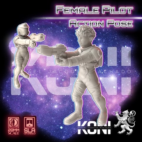Image of 28mm Female Pilot in Action Pose
