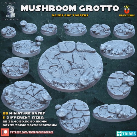 Image of Mushroom Grotto Bases (pre-supported)