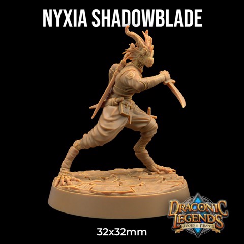 Image of Nyxia, Shadowblade | PRESUPPORTED | Draconic Legends Hero's and Tyrants