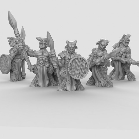 Image of Beastmen ungor with Spears (Pre Supported)
