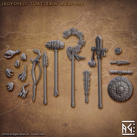 Image of Standalone Weapons and Hands (Jadeshell Turtlekin)