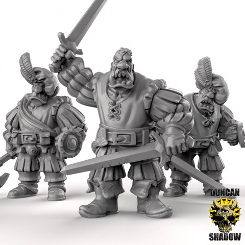 Image of Empire Ogres with Hand Weapons (Pre Supported)