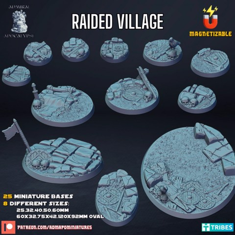 Image of Norse Raided Village Bases & Toppers (pre-supported)