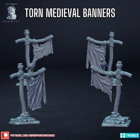 Image of Torn Medieval Banners (pre-supported)