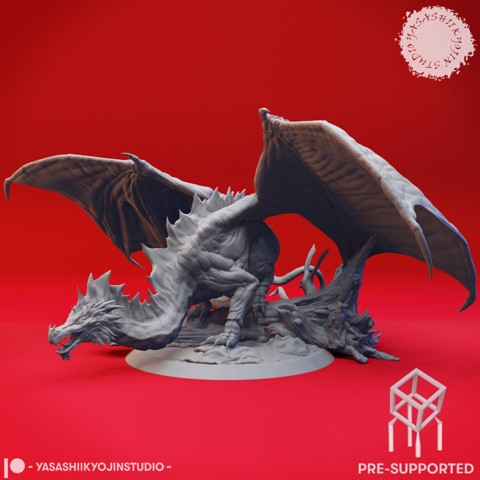 Image of Adult Green Dragon - Tabletop Miniature (Pre-Supported)