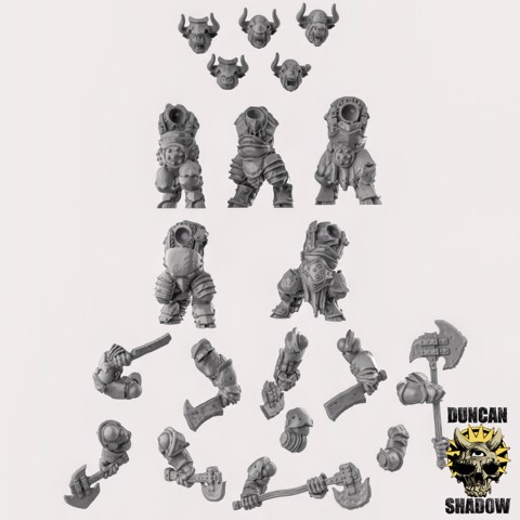 Image of Armoured Minotaurs Multipart Kit (Pre Supported)(L)